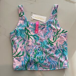 NWT Lilly Pulitzer Seacret Escape Active Tank Top Sz Large - Reversible $78.00
